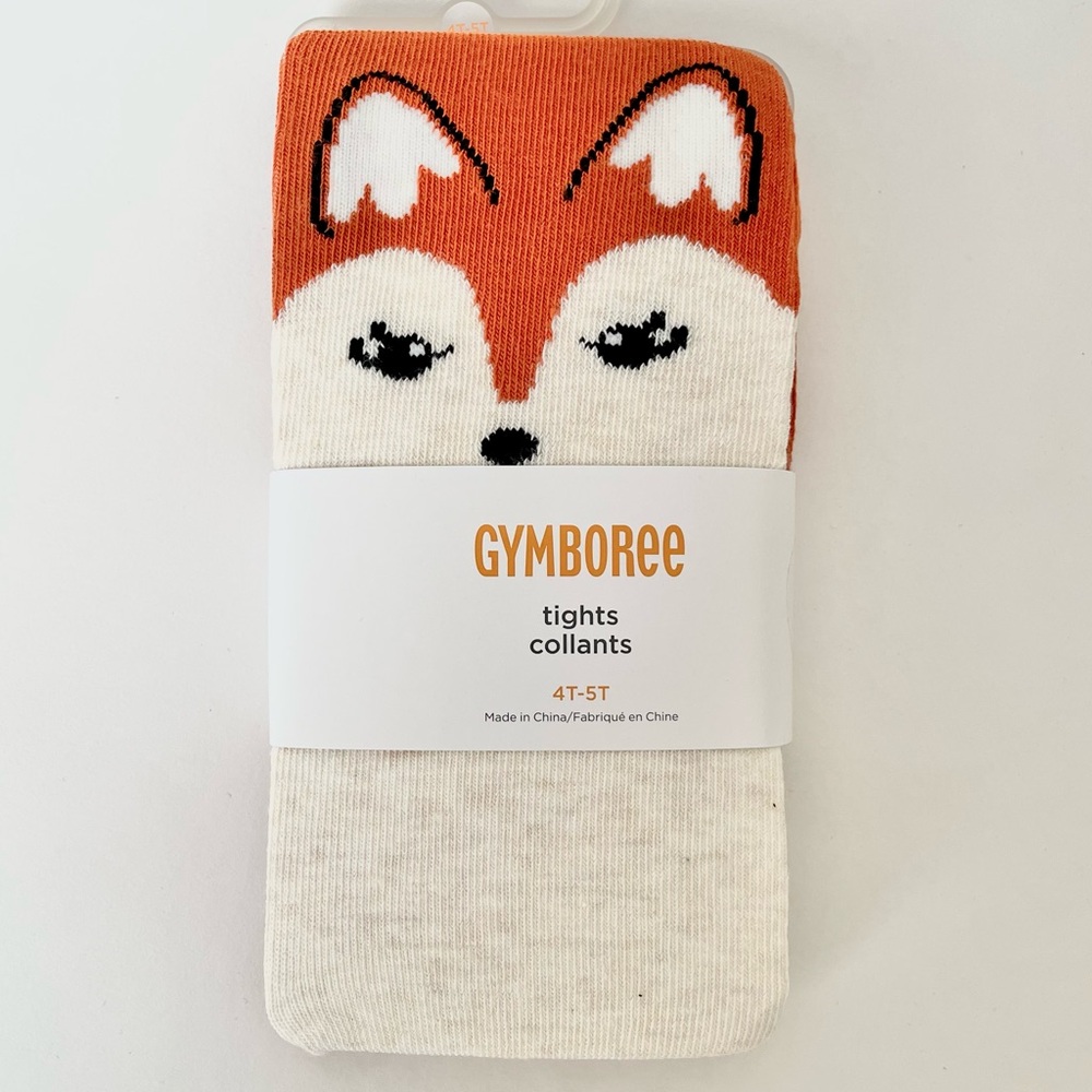 Gymboree Toddler Girls Fox Tights Orange/Ivory NWT Size 4-5T